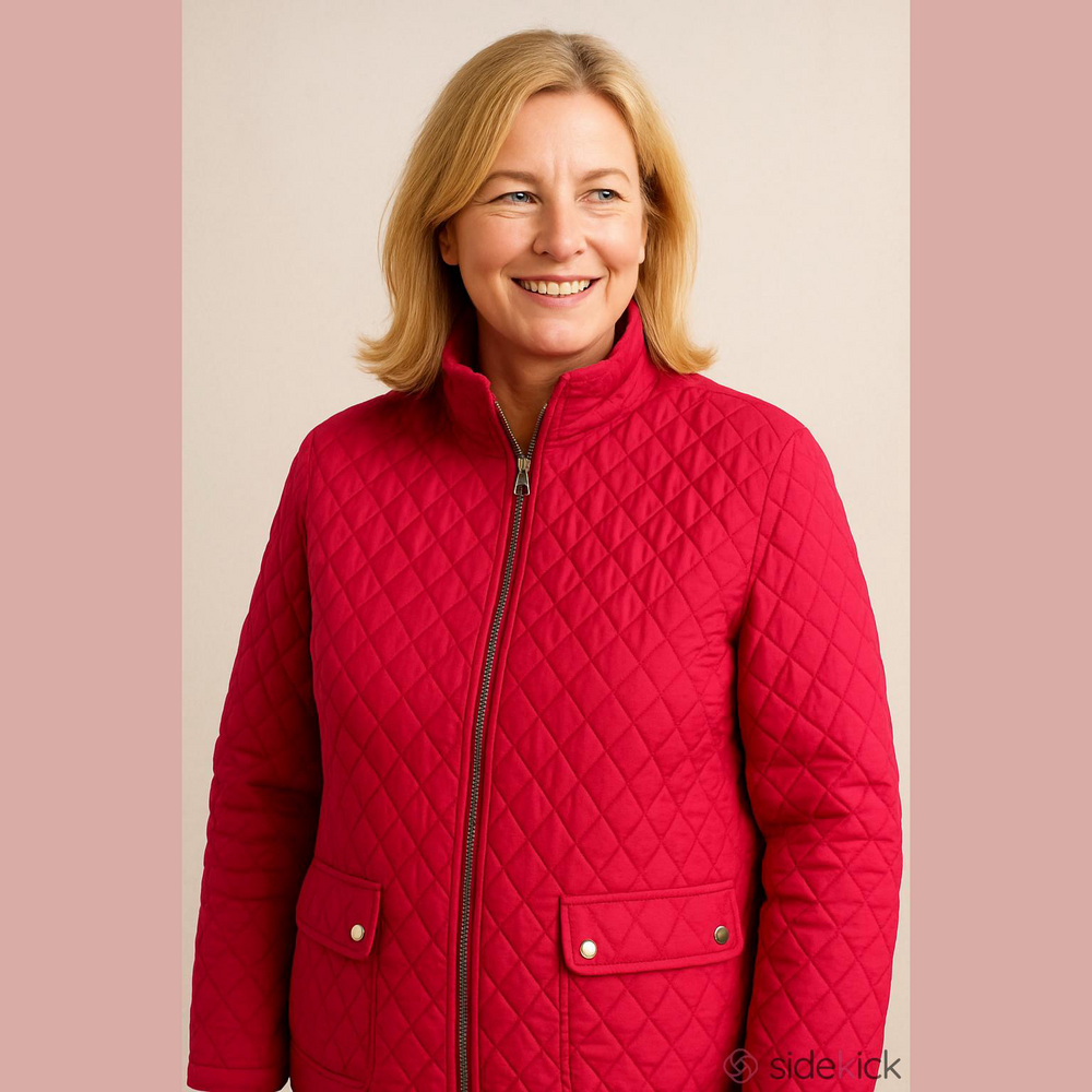 Jane Ashley Pink Quilted Jacket Women's Full Zip Size 1X